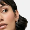 Aretes de aro doble de plata «Ash» de Ana Luisa