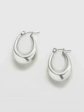 Aretes de aro ovalados de plata de Admiral Row
