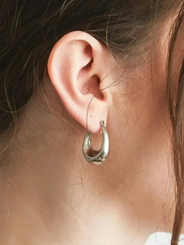 Aretes de aro ovalados de plata de Admiral Row