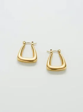 Aretes de aro triangulares dorados Admiral Row