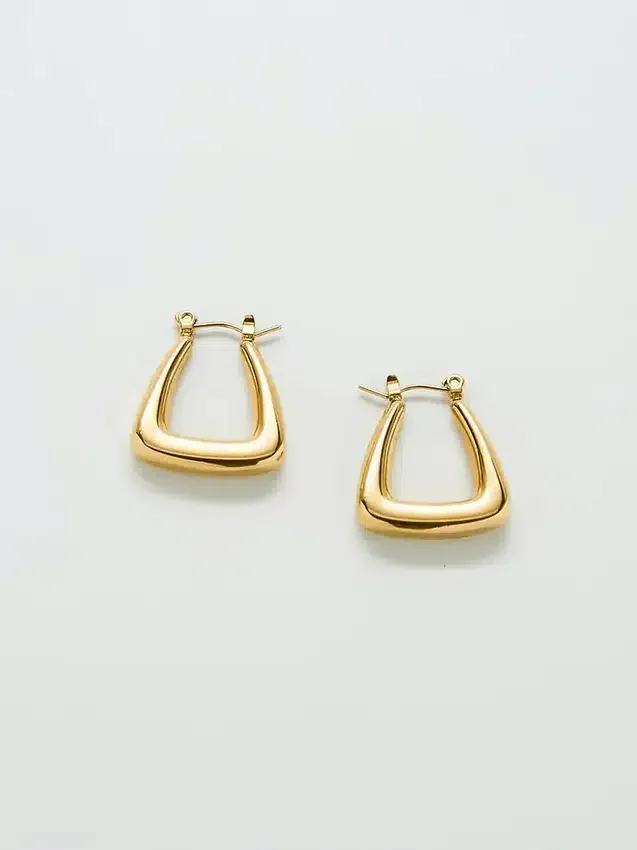 Aretes de aro triangulares dorados Admiral Row