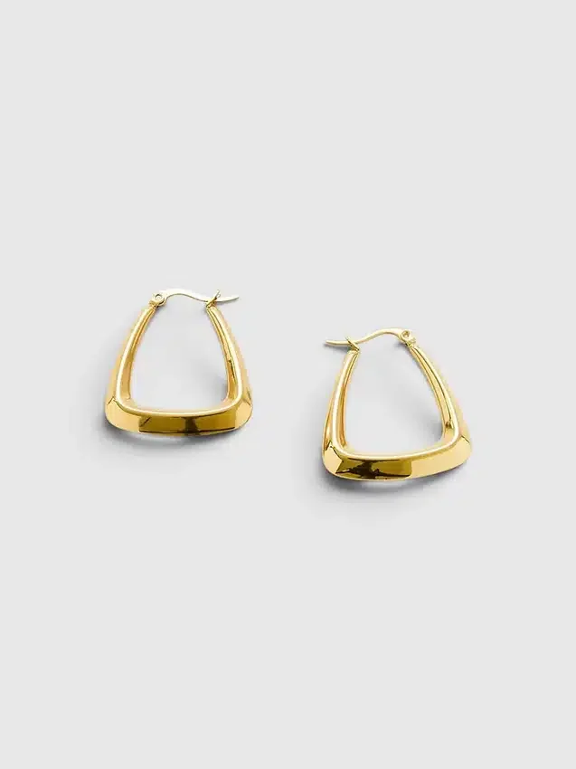 Aretes de aro triangulares dorados Admiral Row