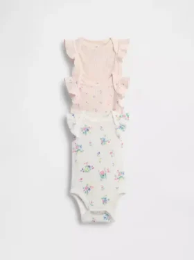 Baby First Favorites: body con volantes y canalé fino (paquete de 3)
