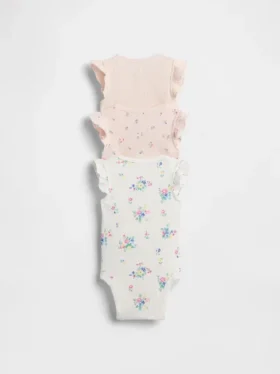 Baby First Favorites: body con volantes y canalé fino (paquete de 3)