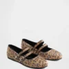 Bailarinas de doble correa con estampado de leopardo