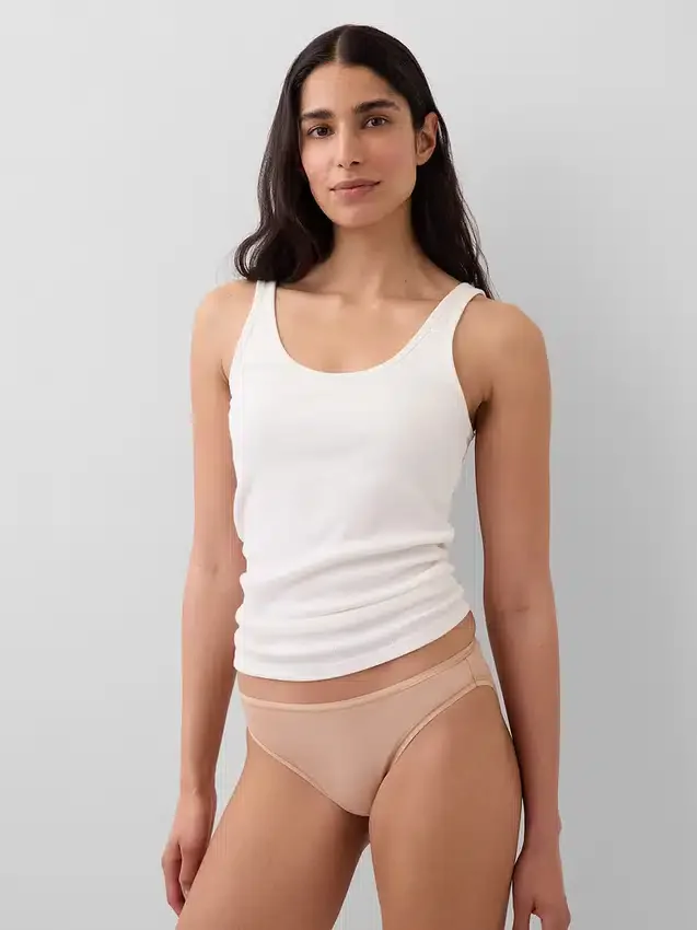 Braguitas tipo bikini de algodón orgánico elástico (paquete de 3)