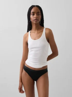 Bikini de algodón orgánico elástico con logotipo