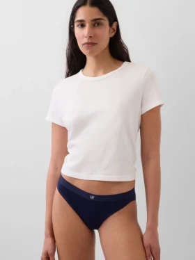Bikini de algodón orgánico elástico con logotipo