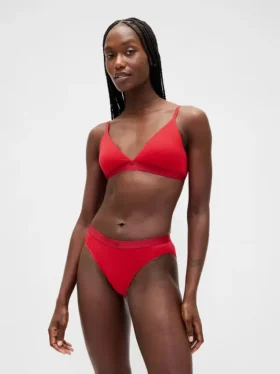 Bikini de algodón orgánico elástico con logotipo