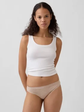 Bikini de algodón orgánico elástico con logotipo