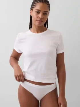 Bikini de algodón orgánico elástico con logotipo