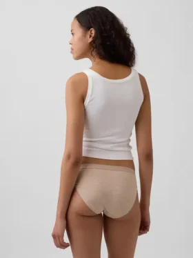 Bikini de algodón orgánico elástico con logotipo