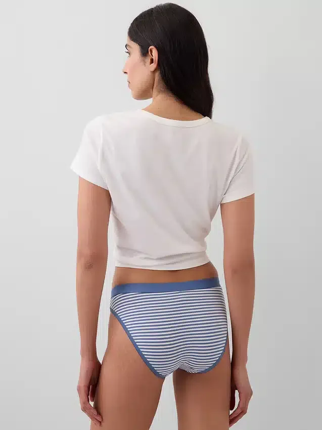 Bikini de algodón orgánico elástico con logotipo
