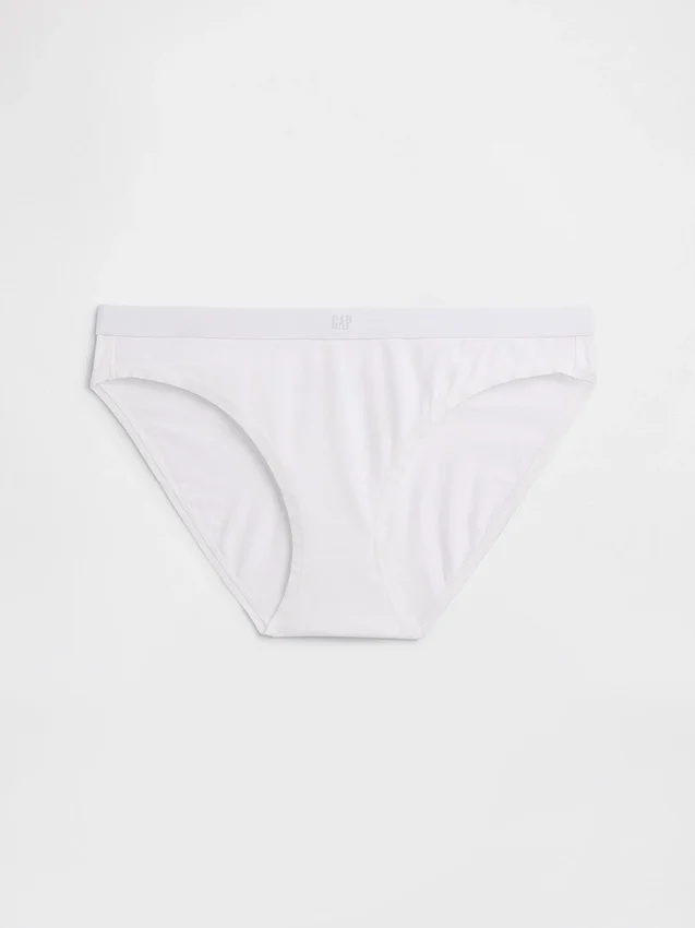 Bikini de algodón orgánico elástico con logotipo