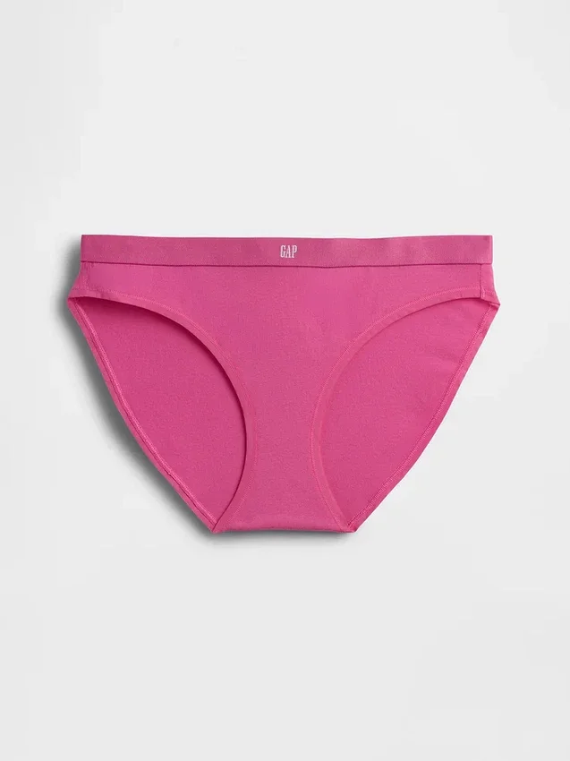 Bikini de algodón orgánico elástico con logotipo