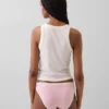 Bikini de algodón orgánico elástico con ribete de encaje