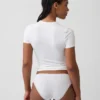 Bikini de algodón orgánico elástico con ribete de encaje
