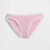 Bikini de algodón orgánico elástico con ribete de encaje