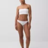 Bikini de algodón orgánico elástico con ribete de encaje