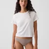 Bikini de algodón orgánico elástico con ribete de encaje, el más suave