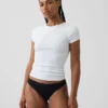 Bikini de algodón orgánico elástico con ribete de encaje, el más suave