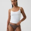 Bikini de algodón orgánico elástico con ribete de encaje, el más suave