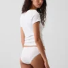 Bikini de algodón orgánico elástico con ribete de encaje, el más suave