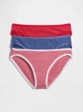 Bikini de algodón orgánico elástico (paquete de 3)