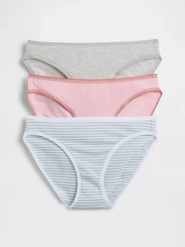Bikini de algodón orgánico elástico (paquete de 3)