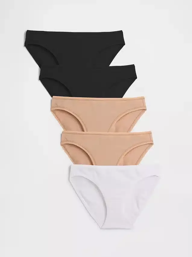 Bikini de algodón orgánico elástico (paquete de 5)