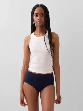 Bikini de cintura alta de algodón orgánico elástico