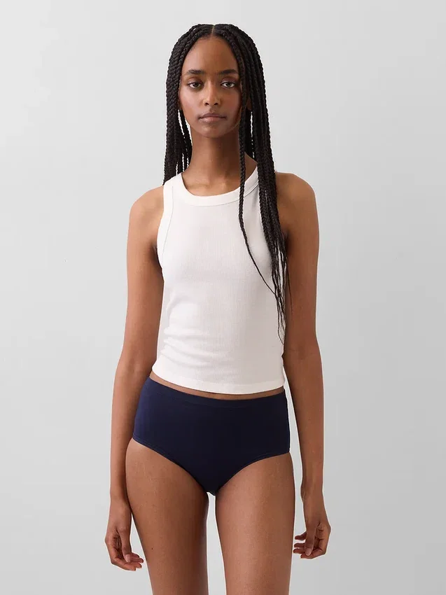 Bikini de cintura alta de algodón orgánico elástico