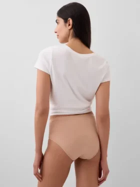 Bikini de cintura alta de algodón orgánico elástico