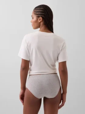 Bikini de cintura alta de algodón orgánico elástico