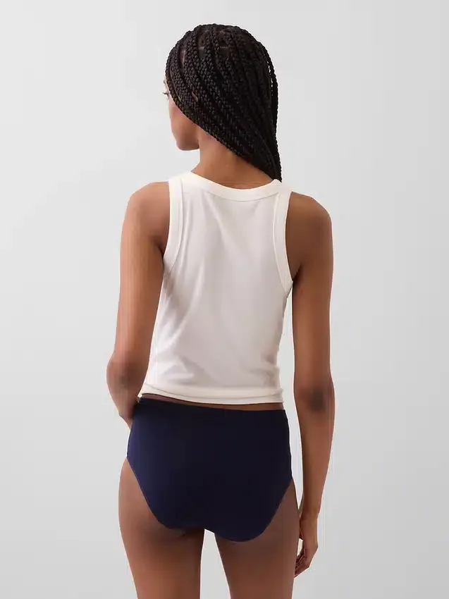 Bikini de cintura alta de algodón orgánico elástico