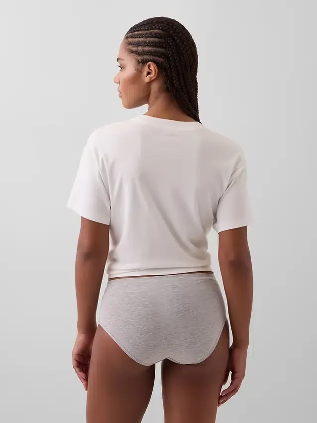 Bikini de cintura alta de algodón orgánico elástico