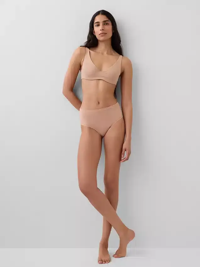 Bikini de cintura alta de algodón orgánico elástico
