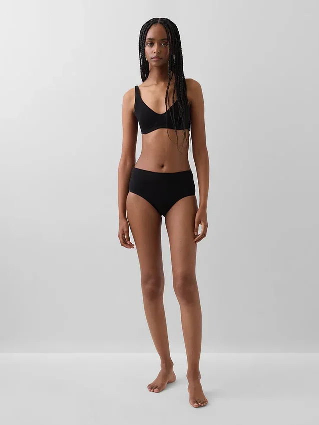 Bikini de cintura alta de algodón orgánico elástico