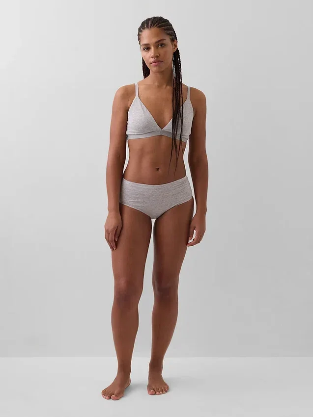 Bikini de cintura alta de algodón orgánico elástico