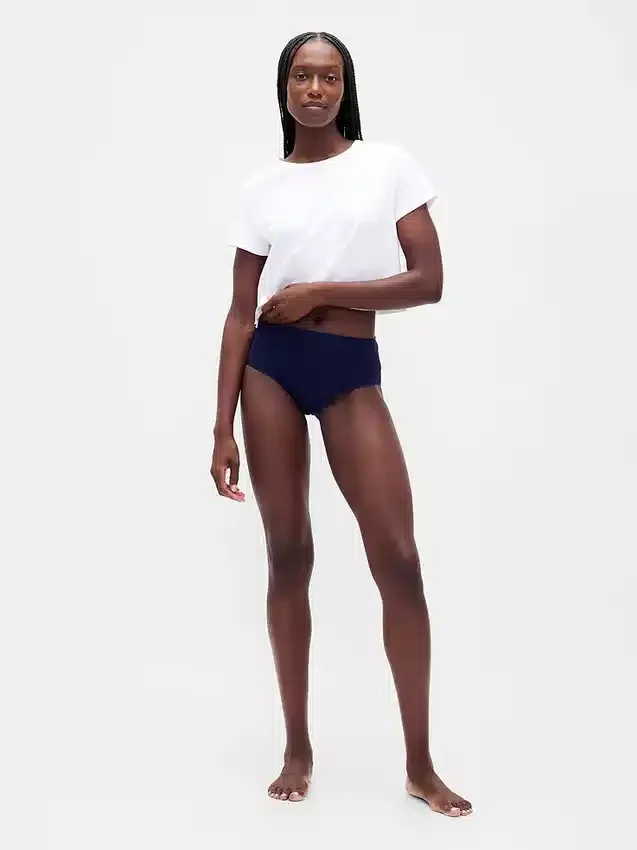Bikini de cintura alta de algodón orgánico elástico