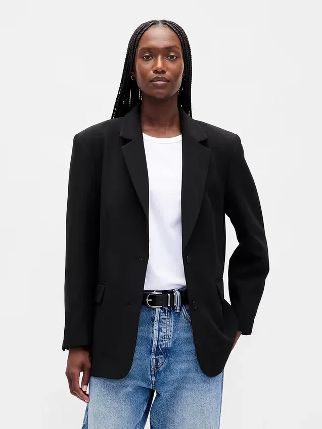 Blazer oversize de tejido elástico en dos direcciones