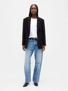 Blazer oversize de tejido elástico en dos direcciones