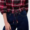 Blusa a cuadros con lazo en la cintura