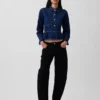 Blusa ajustada de mezclilla con peplum