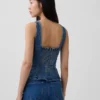 Blusa ajustada de mezclilla con peplum
