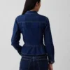 Blusa ajustada de mezclilla con peplum