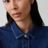 Blusa ajustada de mezclilla con peplum