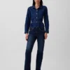 Blusa ajustada de mezclilla con peplum