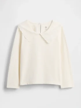 Blusa con cuello en forma de corazón para bebés y niños pequeños