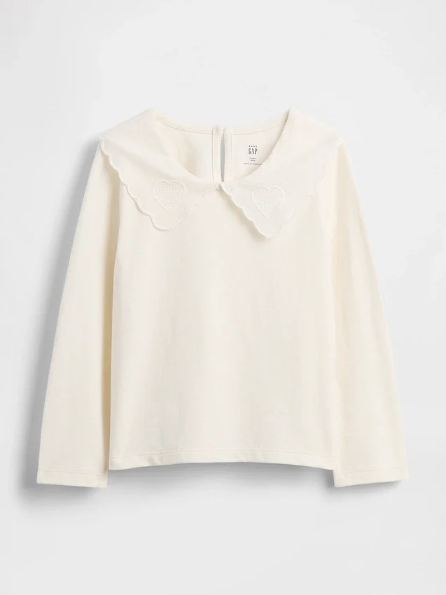 Blusa con cuello en forma de corazón para bebés y niños pequeños